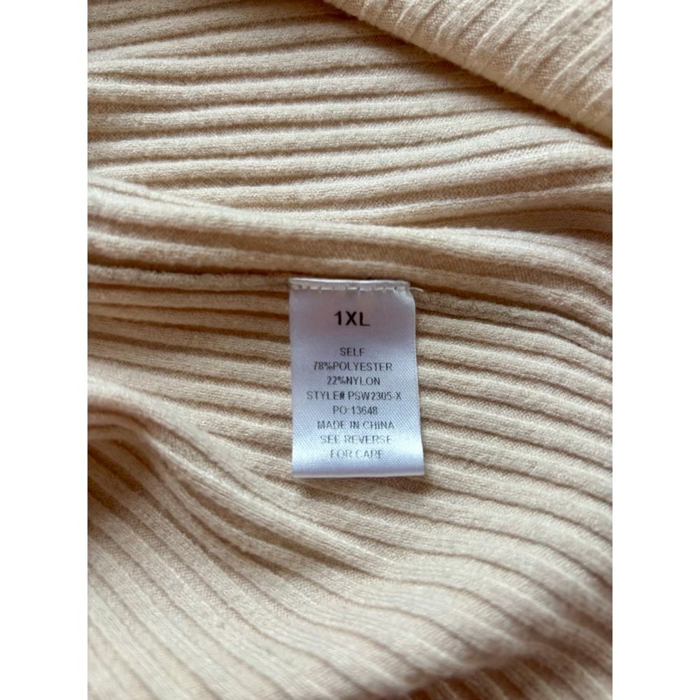 Polagram Colorblock Ribbed Knit Sweater Tunic 1XL Cabin Cozy Brown Long Sleeve - Picture 7 of 9